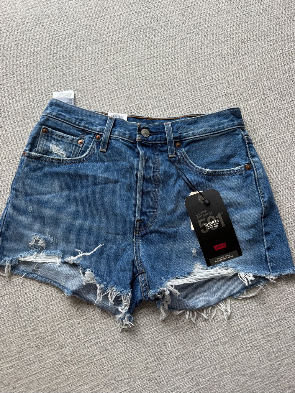 Levi's 501 Blue Distressed Denim Women's Shorts
